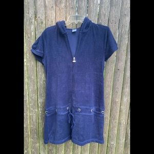 Venus Navy Blue Hooded Swim cover up
